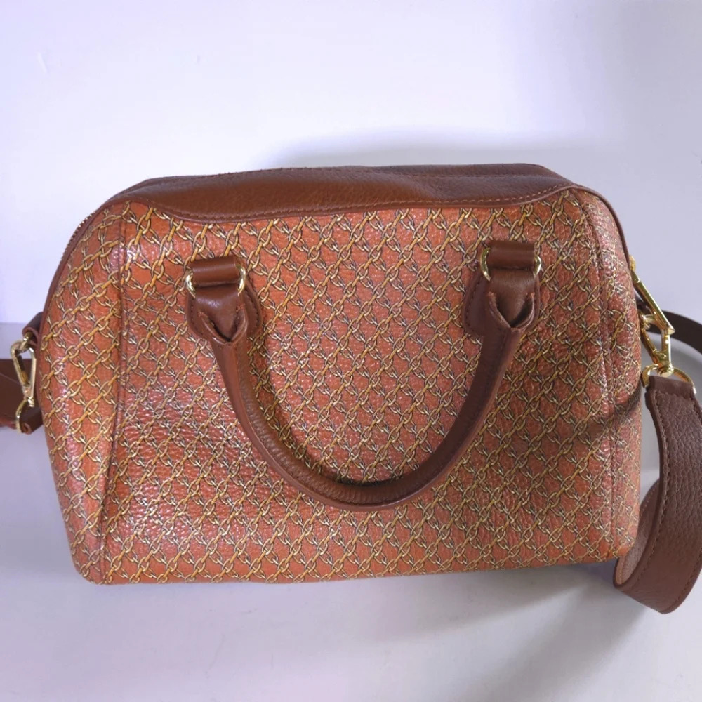 Talbots Leather Satchel‎ Chainlink Classy Polished Old Money
